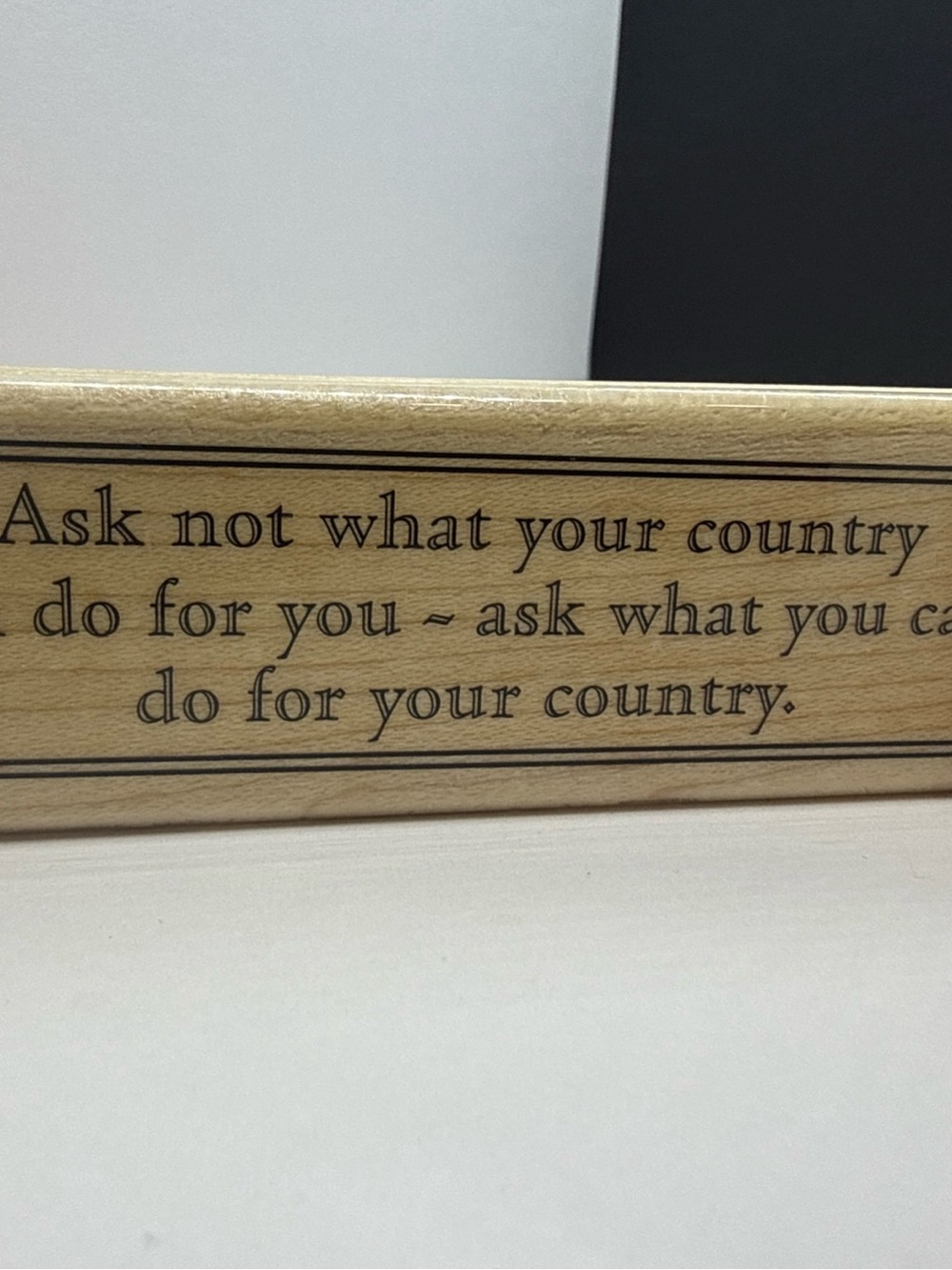 Stampabilities Patriotic Military Rubber Stamp Lot of 2 JFK Quote, Helmet Boots - Picture 3 of 10